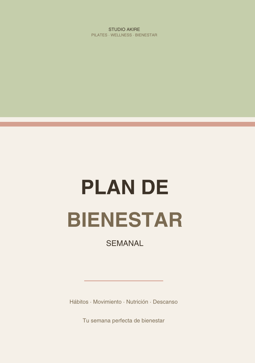 Plan de Bienestar Semanal — Studio Akire