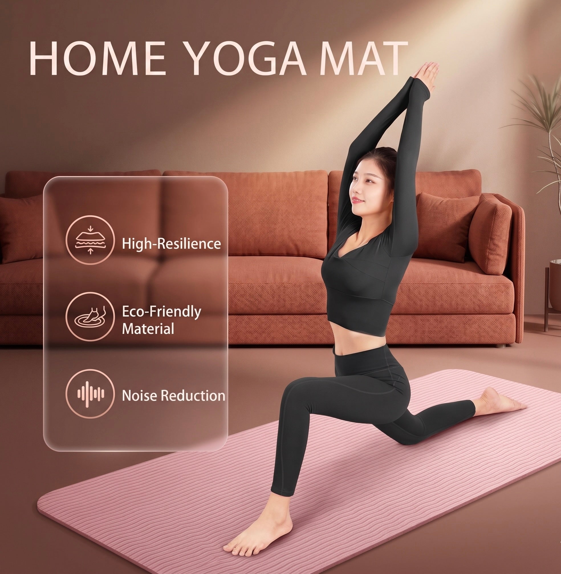Esterilla de Yoga 8mm — Antideslizante para Principiantes