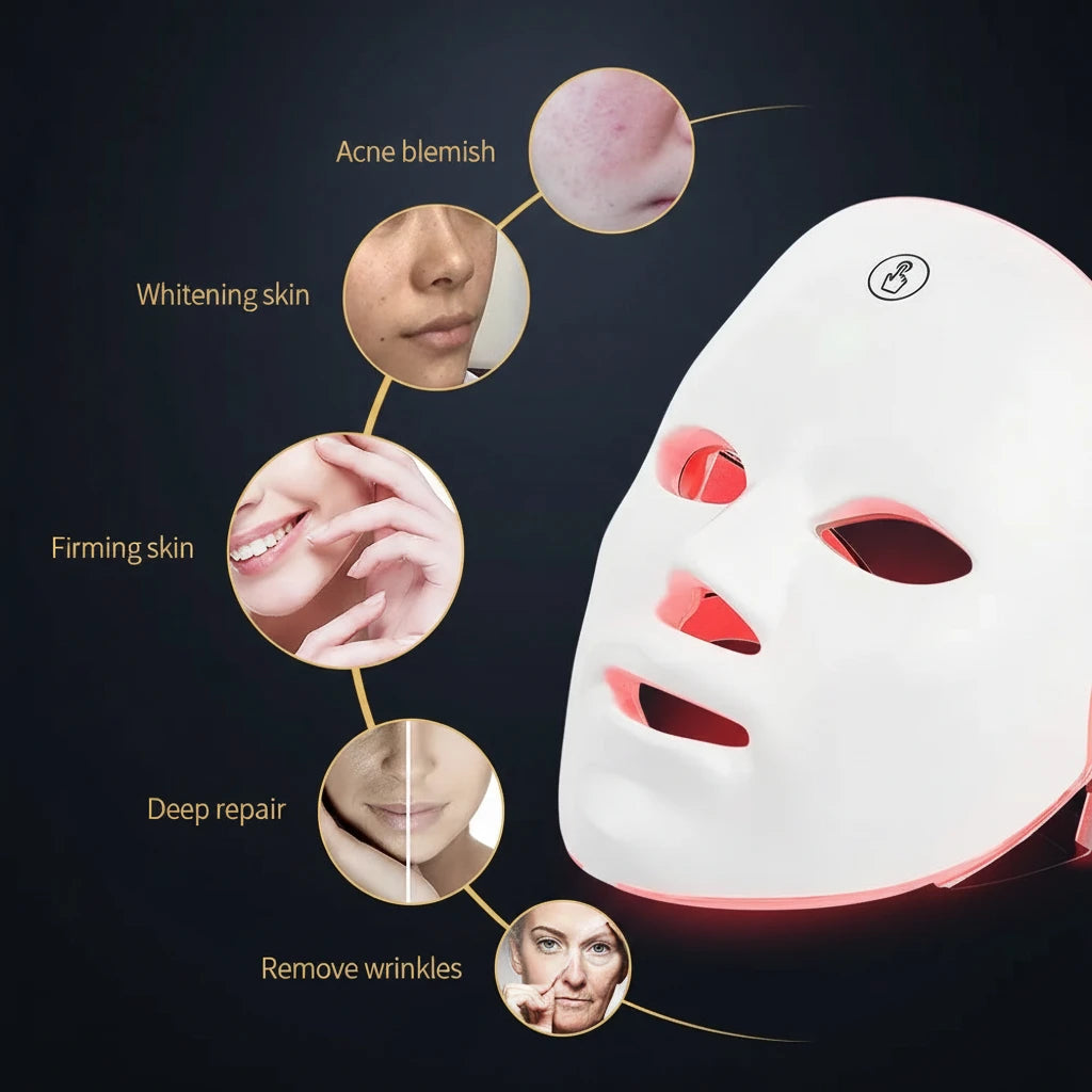 Máscara LED Facial Profesional — Terapia de Luz para Piel Radiant