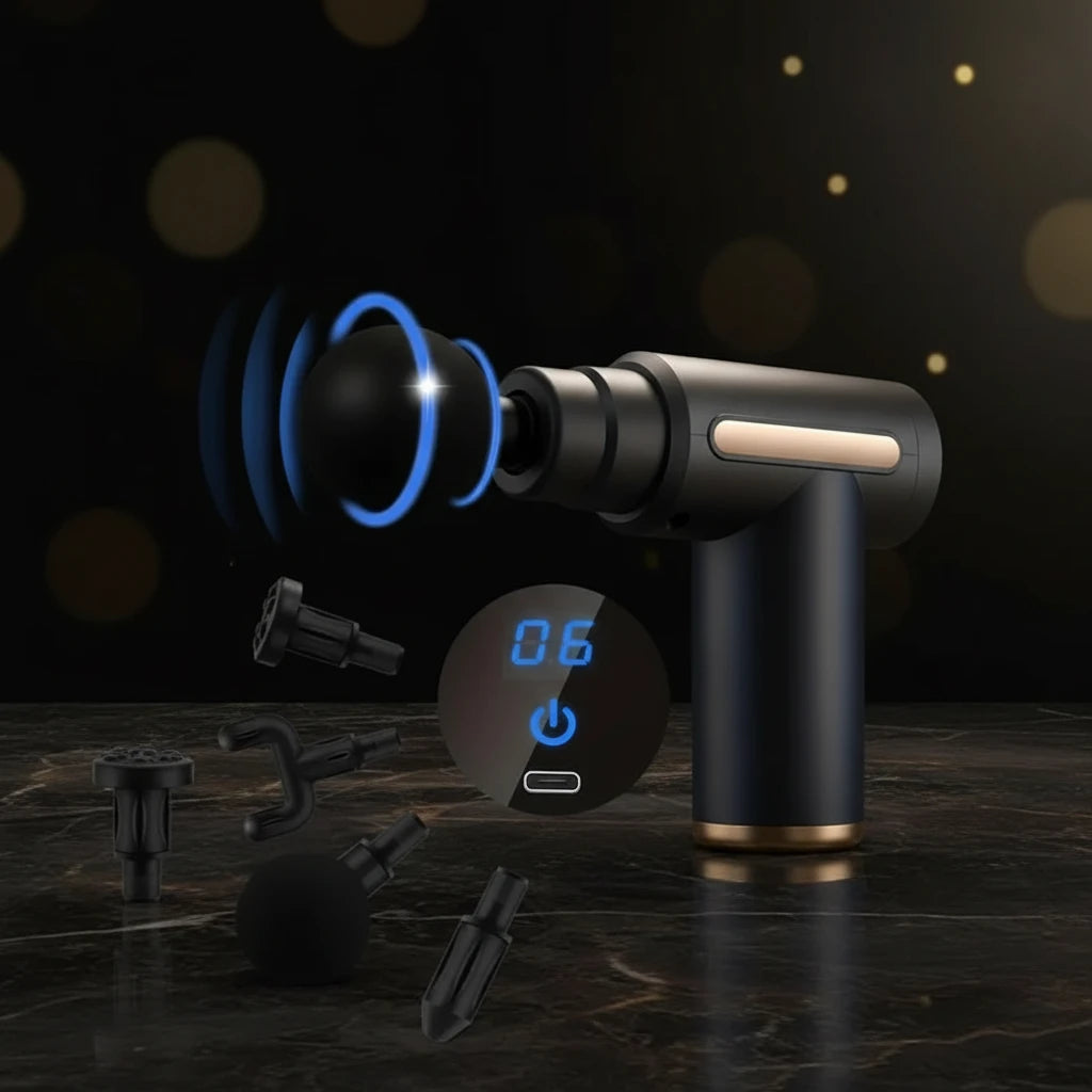 Pistola de Masaje Muscular Profesional — 99 Niveles de Intensidad
