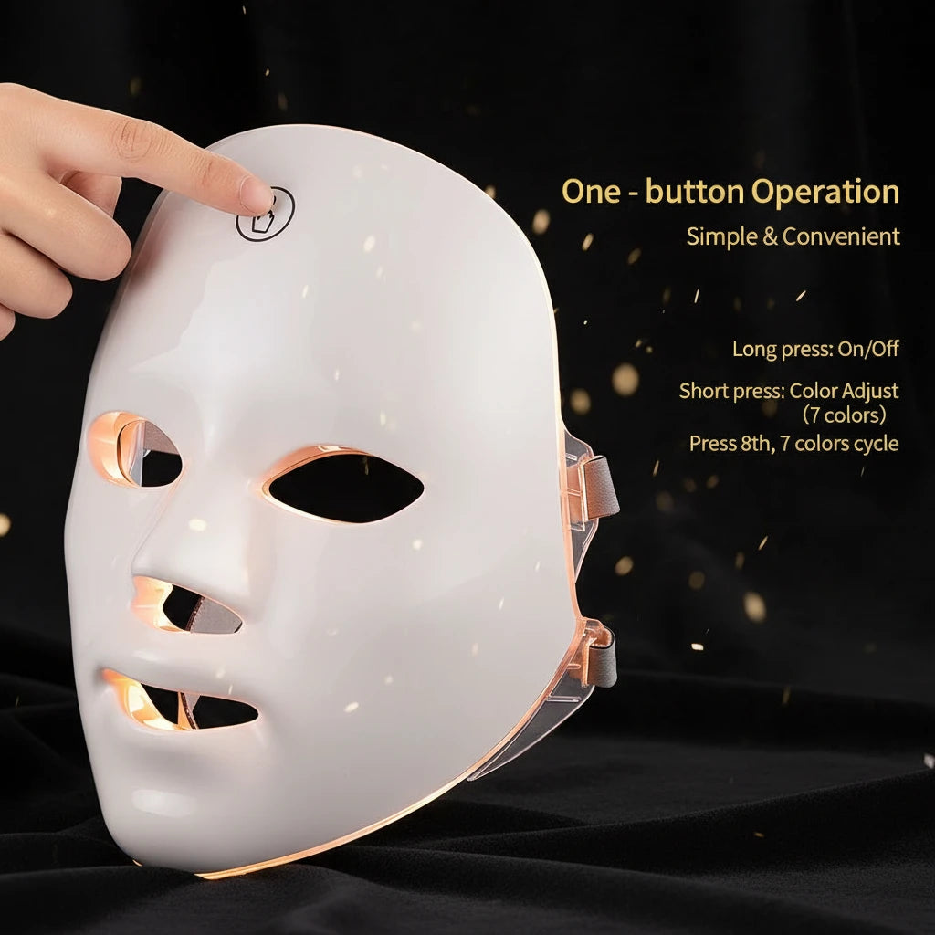Máscara LED Facial Profesional — Terapia de Luz para Piel Radiant
